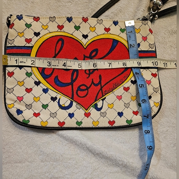 Brighton Love & Joy Pouch Crossbody Bag Colorful Hearts Bow Tom Clancy NWOT - Picture 13 of 13